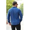 imageCOOFANDY Mens Long Sleeve Wrinkle Free Dress Shirts Inner Contrast Business Casual Button Down ShirtNavy