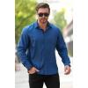 imageCOOFANDY Mens Long Sleeve Wrinkle Free Dress Shirts Inner Contrast Business Casual Button Down ShirtNavy