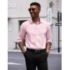 imageCOOFANDY Mens Long Sleeve Wrinkle Free Dress Shirts Inner Contrast Business Casual Button Down ShirtPink