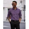 imageCOOFANDY Mens Long Sleeve Wrinkle Free Dress Shirts Inner Contrast Business Casual Button Down ShirtPurple