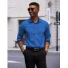 imageCOOFANDY Mens Long Sleeve Wrinkle Free Dress Shirts Inner Contrast Business Casual Button Down ShirtRoyal Blue