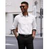 imageCOOFANDY Mens Long Sleeve Wrinkle Free Dress Shirts Inner Contrast Business Casual Button Down ShirtWhiteblack