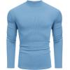 imageCOOFANDY Mens Mock Turtleneck Long Sleeve Shirts Slim Fit Basic TShirt Lightweight Ribbed Pullover Sweater1 Packblue