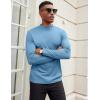 imageCOOFANDY Mens Mock Turtleneck Long Sleeve Shirts Slim Fit Basic TShirt Lightweight Ribbed Pullover Sweater1 Packblue
