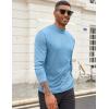 imageCOOFANDY Mens Mock Turtleneck Long Sleeve Shirts Slim Fit Basic TShirt Lightweight Ribbed Pullover Sweater1 Packblue