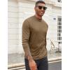 imageCOOFANDY Mens Mock Turtleneck Long Sleeve Shirts Slim Fit Basic TShirt Lightweight Ribbed Pullover Sweater1 Packbrown