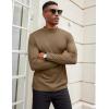 imageCOOFANDY Mens Mock Turtleneck Long Sleeve Shirts Slim Fit Basic TShirt Lightweight Ribbed Pullover Sweater1 Packbrown