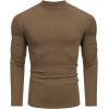 imageCOOFANDY Mens Mock Turtleneck Long Sleeve Shirts Slim Fit Basic TShirt Lightweight Ribbed Pullover Sweater1 Packbrown