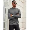 imageCOOFANDY Mens Mock Turtleneck Long Sleeve Shirts Slim Fit Basic TShirt Lightweight Ribbed Pullover Sweater1 Packdark Grey