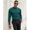 imageCOOFANDY Mens Mock Turtleneck Long Sleeve Shirts Slim Fit Basic TShirt Lightweight Ribbed Pullover Sweater1 Packgreen