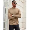 imageCOOFANDY Mens Mock Turtleneck Long Sleeve Shirts Slim Fit Basic TShirt Lightweight Ribbed Pullover Sweater1 Packkhaki