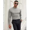 imageCOOFANDY Mens Mock Turtleneck Long Sleeve Shirts Slim Fit Basic TShirt Lightweight Ribbed Pullover Sweater1 Packlight Grey