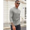 imageCOOFANDY Mens Mock Turtleneck Long Sleeve Shirts Slim Fit Basic TShirt Lightweight Ribbed Pullover Sweater1 Packlight Grey