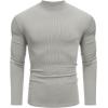 imageCOOFANDY Mens Mock Turtleneck Long Sleeve Shirts Slim Fit Basic TShirt Lightweight Ribbed Pullover Sweater1 Packlight Grey