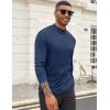 imageCOOFANDY Mens Mock Turtleneck Long Sleeve Shirts Slim Fit Basic TShirt Lightweight Ribbed Pullover Sweater1 Packnavy Blue
