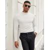 imageCOOFANDY Mens Mock Turtleneck Long Sleeve Shirts Slim Fit Basic TShirt Lightweight Ribbed Pullover Sweater1 Packwhite