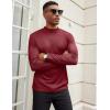 imageCOOFANDY Mens Mock Turtleneck Long Sleeve Shirts Slim Fit Basic TShirt Lightweight Ribbed Pullover Sweater1 Packwine Red