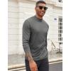 imageCOOFANDY Mens Mock Turtleneck Long Sleeve Shirts Slim Fit Basic TShirt Lightweight Ribbed Pullover Sweater2 Packblack  Dark Grey