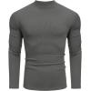 imageCOOFANDY Mens Mock Turtleneck Long Sleeve Shirts Slim Fit Basic TShirt Lightweight Ribbed Pullover Sweater2 Packblack  Dark Grey