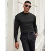 imageCOOFANDY Mens Mock Turtleneck Long Sleeve Shirts Slim Fit Basic TShirt Lightweight Ribbed Pullover Sweater2 Packblack  White