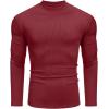 imageCOOFANDY Mens Mock Turtleneck Long Sleeve Shirts Slim Fit Basic TShirt Lightweight Ribbed Pullover Sweater2 Packblack  Wine Red