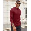 imageCOOFANDY Mens Mock Turtleneck Long Sleeve Shirts Slim Fit Basic TShirt Lightweight Ribbed Pullover Sweater2 Packblack  Wine Red