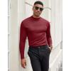imageCOOFANDY Mens Mock Turtleneck Long Sleeve Shirts Slim Fit Basic TShirt Lightweight Ribbed Pullover Sweater2 Packblack  Wine Red