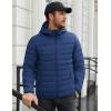 imageCOOFANDY Mens Packable Puffer Jacket Lightweight Hooded Insulated Winter Coat Windproof Zipper Down JacketBlue