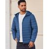 imageCOOFANDY Mens Packable Puffer Jacket Lightweight Hooded Insulated Winter Coat Windproof Zipper Down JacketDenim Blue