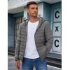 imageCOOFANDY Mens Packable Puffer Jacket Lightweight Hooded Insulated Winter Coat Windproof Zipper Down JacketGray