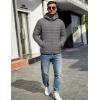 imageCOOFANDY Mens Packable Puffer Jacket Lightweight Hooded Insulated Winter Coat Windproof Zipper Down JacketGray