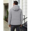 imageCOOFANDY Mens Packable Puffer Jacket Lightweight Hooded Insulated Winter Coat Windproof Zipper Down JacketLight Gray