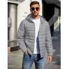 imageCOOFANDY Mens Packable Puffer Jacket Lightweight Hooded Insulated Winter Coat Windproof Zipper Down JacketLight Gray