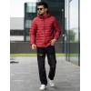imageCOOFANDY Mens Packable Puffer Jacket Lightweight Hooded Insulated Winter Coat Windproof Zipper Down JacketRed