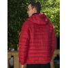 imageCOOFANDY Mens Packable Puffer Jacket Lightweight Hooded Insulated Winter Coat Windproof Zipper Down JacketRed