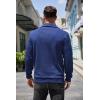 imageCOOFANDY Mens Quarter Pullover Quilted Sweatshirt Casual Knit Long Sleeve Mock Neck Sweater Waffle Collared PulloverBlue