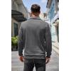imageCOOFANDY Mens Quarter Pullover Quilted Sweatshirt Casual Knit Long Sleeve Mock Neck Sweater Waffle Collared PulloverDark Grey