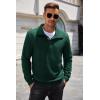 imageCOOFANDY Mens Quarter Pullover Quilted Sweatshirt Casual Knit Long Sleeve Mock Neck Sweater Waffle Collared PulloverGreen