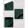 imageCOOFANDY Mens Quarter Pullover Quilted Sweatshirt Casual Knit Long Sleeve Mock Neck Sweater Waffle Collared PulloverGreen