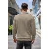 imageCOOFANDY Mens Quarter Pullover Quilted Sweatshirt Casual Knit Long Sleeve Mock Neck Sweater Waffle Collared PulloverKhaki