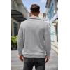 imageCOOFANDY Mens Quarter Pullover Quilted Sweatshirt Casual Knit Long Sleeve Mock Neck Sweater Waffle Collared PulloverLight Gray