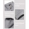 imageCOOFANDY Mens Quarter Pullover Quilted Sweatshirt Casual Knit Long Sleeve Mock Neck Sweater Waffle Collared PulloverLight Gray
