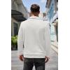 imageCOOFANDY Mens Quarter Pullover Quilted Sweatshirt Casual Knit Long Sleeve Mock Neck Sweater Waffle Collared PulloverWhite
