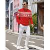 imageCOOFANDY Mens Quarter Zip Pullover Slim Fit Lightweight Knit Pullover Sweaters Casual Polo SweaterChristmas Red  White