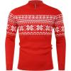 imageCOOFANDY Mens Quarter Zip Pullover Slim Fit Lightweight Knit Pullover Sweaters Casual Polo SweaterChristmas Red  White