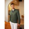 imageCOOFANDY Mens Quarter Zip Sweaters Slim Fit Lightweight Cotton Knitted Casual Mock Neck Pullover SweatersArmy Green