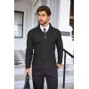 imageCOOFANDY Mens Quarter Zip Sweaters Slim Fit Lightweight Cotton Knitted Casual Mock Neck Pullover SweatersBlack