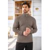imageCOOFANDY Mens Quarter Zip Sweaters Slim Fit Lightweight Cotton Knitted Casual Mock Neck Pullover SweatersCamel