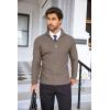 imageCOOFANDY Mens Quarter Zip Sweaters Slim Fit Lightweight Cotton Knitted Casual Mock Neck Pullover SweatersCamel