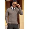 imageCOOFANDY Mens Quarter Zip Sweaters Slim Fit Lightweight Cotton Knitted Casual Mock Neck Pullover SweatersCamel